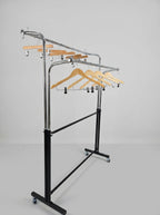 Curated Gentleman's wardrobe rack double rail chrome garment stand – garment rack Tanzania