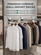 Premium chrome wall-mount racks slatwall panel – photo 3