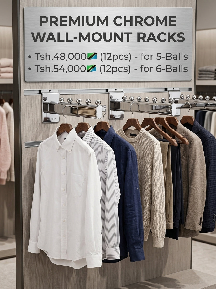 Premium Chrome Wall-Mount Racks – Slatwall Panel Mount